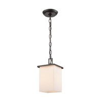 Broad Street 1-Light Exterior Pendant In Textured Black