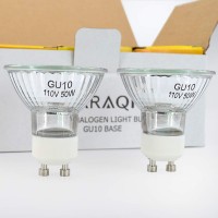 Haraqi Gu10 Base 110V/120V 50 Watt Halogen Bulbs, Mr16 Reflector Flood Replacement Light Bulbs For Kitchen Hood,Ceiling Fan,Table Lamps