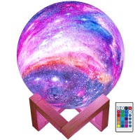 Brightworld Moon Lamp Galaxy Lamp 5.9 Inch 16 Colors Led 3D Moon Light, Remote & Touch Control Moon Night Light Gifts For Girls Boys Kids Women Birthday