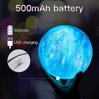 Brightworld Moon Lamp Galaxy Lamp 5.9 Inch 16 Colors Led 3D Moon Light, Remote & Touch Control Moon Night Light Gifts For Girls Boys Kids Women Birthday