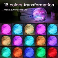 Brightworld Moon Lamp Galaxy Lamp 5.9 Inch 16 Colors Led 3D Moon Light, Remote & Touch Control Moon Night Light Gifts For Girls Boys Kids Women Birthday