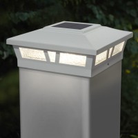 Classy Caps Oxford Low-Profile Solar Post Cap - Outdoor Deck And Fence Solar Lighting, Fits 5