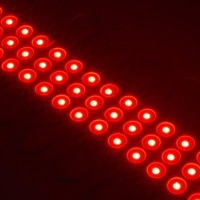 Qingchenlight 200 Pcs Red Emitting Color 1.32 W Dc12V Injection 3 Led Module Waterproof Decorative Back Light For Letter Sign Advertising Signs With Tape Adhesive Backside