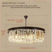 Susuo Luxury Contemporary Round Island Crystal Chandelier With 8 Lights For Dining Room Living Room W335 X H7