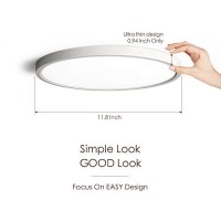 Taloya Flush Mount 12 Inch Ceiling Light (Milk White Shell), 20W Surface Mount Led Light Fixture For Bedroom Kitchen,3 Color Temperatures In One(3000K/4000K/6500K),0.94 Inch Thickness Round