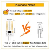 Dimmable Led G4 Bi-Pin Base Bulbs,Ac 110V( Do Not Use In Low Voltage 12V), 3W(Equivalent To 20W 30W T3 Halogen Track Bulb), Warm White 3000K, Home Lighting,Landscape Light,Ceiling Lights,10-Pack