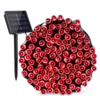 Toodour Solar Halloween Lights 72Ft 200 Led 8 Modes Red Halloween String Lights Waterproof Solar Lights String For Garden Pat