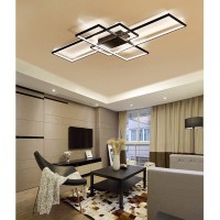 Led Ceiling Light Dimmable Living Room Kitchen Island Table Light Fixture With Remote Control, Modern Dining Room Flush Mount Acrylic Chic Design Ceiling Chandeliers Lighting For Bedroom Bathroom Lamp