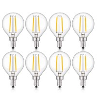 Crlight Candelabra Led Globe Bulb 30W Equivalent Soft White 3000K, 2W Dimmable E12 Base Vintage Edison G16 / G50 Filament Bulb, Chandelier Ceiling Fan Bathroom Vanity Mirror Light Bulbs, Pack Of 8