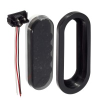 2 612 Oval SmokeRed LED Stop Turn Tail Brake Lights 10 Diodes Grommet Mount with Plug This listing is for 2 SmokeRed lights2 rubber grommets 2 wiring pigtail Plugs Wire Connection Tips Black Wire is the Ground Red Wire is the high brightness White Wire is