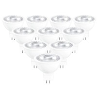 Mr16 Led Bulb 5000K Daylight 12V Gu5.3 Bipin Base Non-Dimmable 50W Equivalent Halogen Bulbs 5W Led Replacement For Landscape Track Lighting 10-Pack