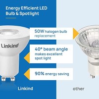 Linkind Gu10 Led Bulbs, Dimmable Mr16 Gu10 Led Bulbs, 50W Equivalent, 530Lm 5000K Daylight Track Light Bulbs, 40Ͽ