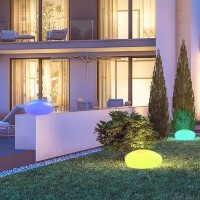 Blibly Solar Garden Lights Outdoor Glow Cobblestone Shape Lamp Garden Decor Light-White & Rgb Lights Waterproof Landscape Night Lights For Lawn/Patio/Path 1Pc