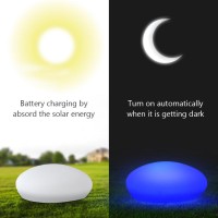 Blibly Solar Garden Lights Outdoor Glow Cobblestone Shape Lamp Garden Decor Light-White & Rgb Lights Waterproof Landscape Night Lights For Lawn/Patio/Path 1Pc