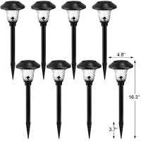 Beau Jardin 8 Pack Solar Pathway Lights, Landscape Lights For Yard Patio Walkway Supper Bright Up To 12 Hrs Outdoor Stainless Steel Ip65 Waterproof Auto On/Off Solar Powered Black Bg1681