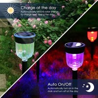 Youngpower Solar Pathway Lights, Led Solar Light Outdoor Color Changing Solar Garden Lights Waterproof Auto On/Off Multi Color Sun Powered Landscape Lighting For Garden Walkway, 8P