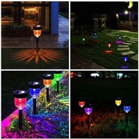 Youngpower Solar Pathway Lights, Led Solar Light Outdoor Color Changing Solar Garden Lights Waterproof Auto On/Off Multi Color Sun Powered Landscape Lighting For Garden Walkway, 8P