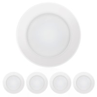 Ecoeler (4Pack) 4 Inch Led Disk Light, Dimmable Flush Mount Ceiling Light, 105W 650Lm, 3000K Warm White, Aluminum Baffle Trim Wet Location, Uletl&Energy Star