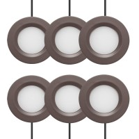 Getinlight Dimmable Led Puck Lights Kit, Recessed Or Surface Mount Design, Soft White 3000K, 12V, 2W (12W Total, 60W Equivalent), Bronze Finished, Etl Listed, (Pack Of 6), In-0102-6-Bz