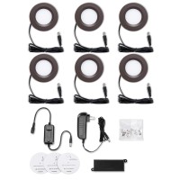 Getinlight Dimmable Led Puck Lights Kit, Recessed Or Surface Mount Design, Soft White 3000K, 12V, 2W (12W Total, 60W Equivalent), Bronze Finished, Etl Listed, (Pack Of 6), In-0102-6-Bz