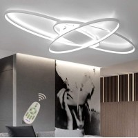 Interior Flush Mount Lighting Fixtures Living Room Dining Room Led Dimmable Remote Control Ceiling Lamp, Modern Designer Ceiling Lights Chic Acrylic Shade Chandelier For Bedroom Kitchen Bathroom Light