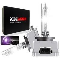 ICBEAMER 12000K D1R D1C D1S Xenon HID Direct Replace OEM FACTORY Headlight Low Beam light bulbs Color Purple