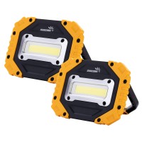 Sunzone Portable Led Work Light, Cob Flood Lights, Job Site Lighting, Super Bright Waterproof For Outdoor Camping Hiking Car Repairing Fishing Workshop Battery Included With Emergency Sos Model