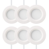 Getinlight Dimmable Led Puck Lights Kit, Recessed Or Surface Mount Design, Soft White 3000K, 12V, 2W (12W Total, 60W Equivalent), White Finished, Etl Listed, (Pack Of 6), In-0102-6-Wh