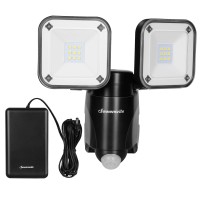 Dewenwils Outdoor Motion Sensor Light, Battery Powered Flood Light, Led Security Light With 2 Adjustable Heads, 800Lm 6000K Super Bright, Ip44 Waterproof Auto On/Off For Garage, Yard, Porch