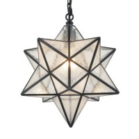 14'' Moravian Star Pendant Light Seeded Glass Star Lights With Hanging Chain