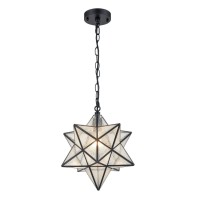 14'' Moravian Star Pendant Light Seeded Glass Star Lights With Hanging Chain