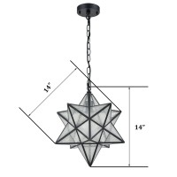 14'' Moravian Star Pendant Light Seeded Glass Star Lights With Hanging Chain