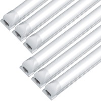 Jesled 8Ft Led Shop Lights, 8 Foot 72W Led Light Fixture, High Output 9000 Lumen, 6500K Super Bright White, Frosted Cover, Plug And Play, Etl Listed, T8 Led Tube Light For Garage(6-Pack)