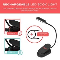 Book Light, Amber, Rechargeable, Blue Light Blocking Clip-On Led Reading Light By Hooga. 3 Brightness. 1600K Temp. Eye Care Light For Strain-Free, Healthy Eyes. Gift For Students, Kids, Book Worms.