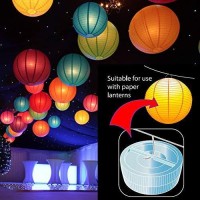 Paper Lantern Lights Battery Operated Remote Hanging Led Lantern Lights With Hook Super Bright Rgb White Warm White 15 Days Standby, 36 Hours Constant On For Lantern Tent Lighting(10 Lights+2 Remotes)