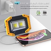 Rechargeable Work Light,Fosfis 30W 1500 Lumens Ultra Bright Portable Led Work Lights With Stand Battery Operated Flood Light For Garage Outdoor Camping Emergency And Work Site Lighting (Yellow/2Pack)