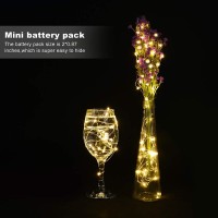 Ledikon 24 Pack Fairy Lights Battery Operated String Lights33Ft 20 Led Silver Wire Warm White Firefly Mini Lights For Wedding