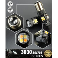 Jdm Astar Extremely Bright 3030 Chipsets White/Yellow 1157 2057 2357 1157A 2057A 2357A Switchback Led Bulbs With Projector For Turn Signal Lights