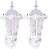 This 2pack of white Battery Powered Motion Activated Plastic LED Wall Sconces from MAXSA Innovations is ideal for porches doorways or around the house Beautiful and classically designed looking as good in the daytime as they do at night they can be mounte