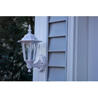 This 2pack of white Battery Powered Motion Activated Plastic LED Wall Sconces from MAXSA Innovations is ideal for porches doorways or around the house Beautiful and classically designed looking as good in the daytime as they do at night they can be mounte