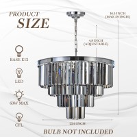 Meelighting Luxury Chrome Smoke Crystal Modern Contemporary Chandeliers Pendant Ceiling Light 4Tier Chandelier Lighting For Din