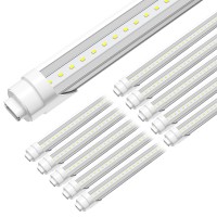 Onlylux 8Ft R17D Led Tube Light, F96T12 Ho 8 Foot Led Bulbs, 96'' 8Ft Led Shop Light To Replace T8 T12 Fluorescent Light Bulbs, 100-277V Input, 4800Lm, Cold White 6000K, Clear Lens (10 Pack)