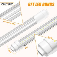 Onlylux 8Ft R17D Led Tube Light, F96T12 Ho 8 Foot Led Bulbs, 96'' 8Ft Led Shop Light To Replace T8 T12 Fluorescent Light Bulbs, 100-277V Input, 4800Lm, Cold White 6000K, Clear Lens (10 Pack)