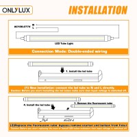 Onlylux 8Ft R17D Led Tube Light, F96T12 Ho 8 Foot Led Bulbs, 96'' 8Ft Led Shop Light To Replace T8 T12 Fluorescent Light Bulbs, 100-277V Input, 4800Lm, Cold White 6000K, Clear Lens (10 Pack)