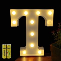 Honphiera Buchstaben Lichter Alphabet Lampe Led Brief Beleuchtung Buchstabe Licht Beleuchtete Buchstaben Nachtlichter Dekoration Far Geburtstag Party Hochzeit Kinderzimmer (T)