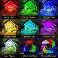 Roshwey Solar Outdoor Lights Waterproof, 9 Lighting Modes Halloween Christmas Solar Garden Lights Colored Landscape Spotlights Spot Lights Outdoor Lighting For Backyard House Yard Pool Patio- 4 Pack