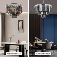 Meelighting W197 Luxury Smoke Crystal Chrome Chandelier Modern Chandeliers Lighting 8 Lights Pendant Ceiling Light Fixture 3Ti