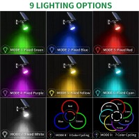 Jsot 4 Pack Garden Decorations Solar Spot Lights Outdoor Waterproof Color Changing Spotlights For House Decor, Outside Solar Landscape Light With 9 Light Option Wall For Path Yard Driveway Tree Lawn