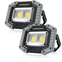 Rechargeable Work Light,Fosfis 30W 1500 Lumens Ultra Bright Portable Led Work Lights With Stand Battery Powered Flood Light For Garage Outdoor Camping Emergency And Job Site Lighting (Gray/2Pack)