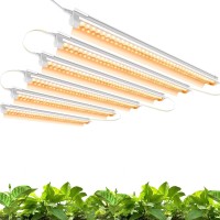 Monios-L T8 Led Grow Light 2Ft, 144W(6X24W) High Output Plant Strip, Full Spectrum Sunlight Replacement With Reflectors For Indoor Plant, 6-Pack?